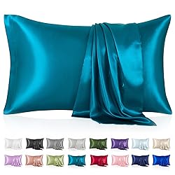 Silk Like Satin Pillowcase Cal King Size, Teal