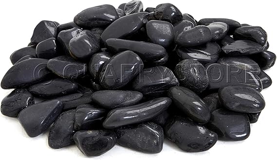 Quarrystore Black Polished Decorative Garden Pebbles - Approximately