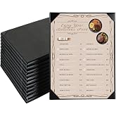FLKQC 1 Page Leather Restaurant Menu Covers Holders 8.5" X 11", Wine List | Durable Synthetic Leather, Single View Menu Holder Covers, Book Style with Angled Corners, Wine List, Commercial Menu Holder
