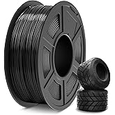 SUNLU TPU 3D Printer Filament 1.75mm, High Speed 95A TPU Filament, 1KG Flexible 3D Filament for Fast Printing, Dimensional Accuracy +/- 0.03mm, Suitable for Most FDM 3D Printers. (Black)