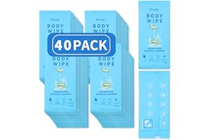 WARMIFY 40 Pcs Body Wipes Individually Wrapped (9.29" x 8"), Large Shower Wipes for Adults Bathing No Rinse, Portable Personal Cleansing for Gym, Camping, Hiking, Backpacking,Bulk Homeless Supplies