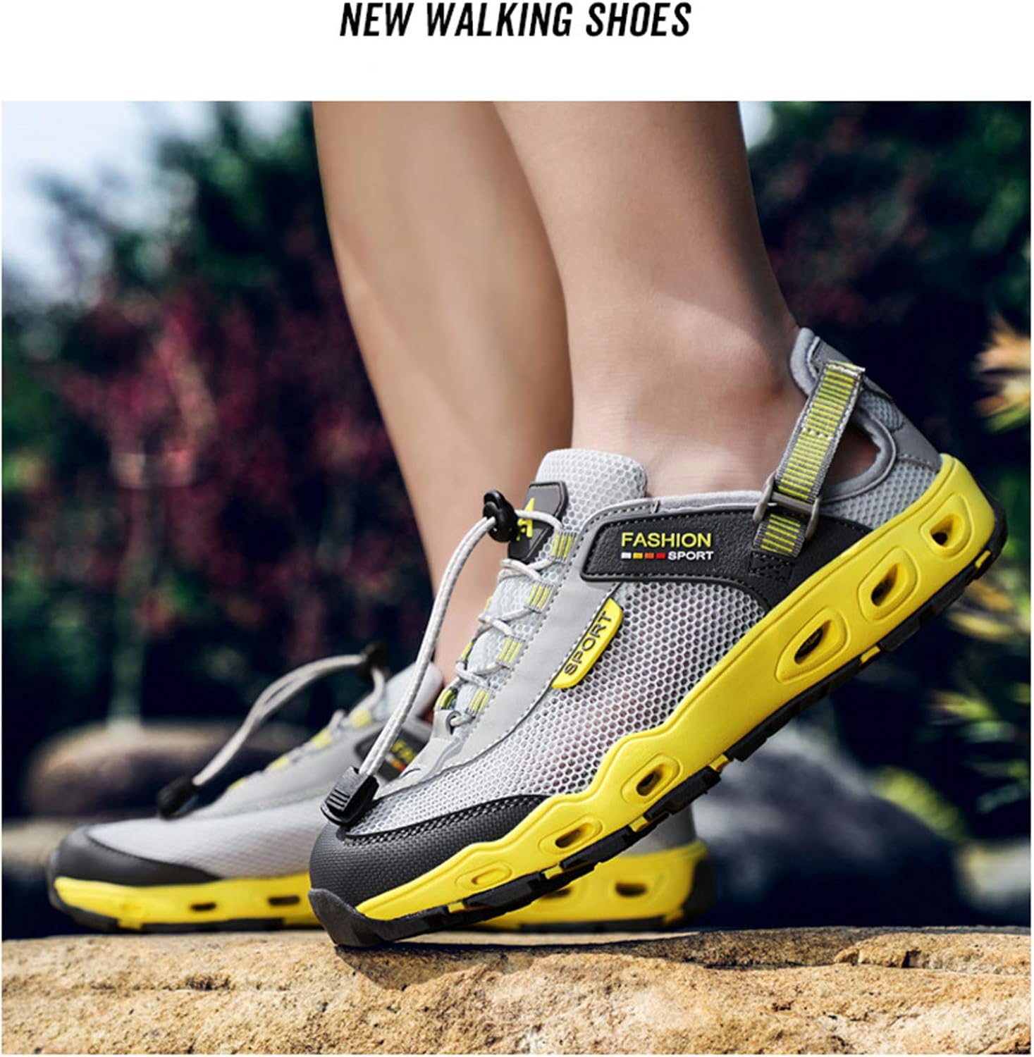 4How Mens Water Shoes Quick Dry Hiking Walking Shoes AntiSkid Aqua