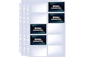 BYSTER 30 Pack 600 Pockets Business Card Sleeves Binder Sheets, Ultra-Clear Business Card Pages for 2/3/4 Ring Binder, Double Sided 10 Pocket Credit Card Pages