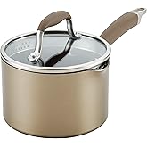 Anolon Advanced Home Hard Anodized Nonstick Sauce Pan/Saucepan with Straining and Lid, 2 Quart (2 Qt Straining Saucepan, Bronze)