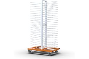 GARVIN 50 Shelves Paint Drying Rack with 4 Locking Casters for Cabinet & Full-Size Doors, Art Studios – Space-Saving Vertical Design, 2.1" Shelf Spacing, 25lbs Capacity Per Level