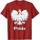 Polish Eagle Poland Coat of Arms Polska Patriotic T Shirts for Men and Women Tees