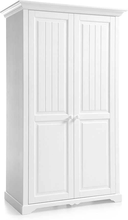 Firstloft Kleiderschrank Holz Weiss Amazon De Kuche Haushalt