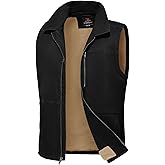 Rdruko Men's Winter Fleece Vest Outerwear Warm Sherpa Lined Cotton Full Zip Casual Work Vest