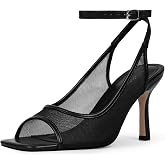 Modatope Womens Heels Square Open Toe High Heels Ankle Strap Heeled Sandals | Fashion Square Toe, Adjustable Strap, Womens Elegant Stiletto Heels for Weddings, Parties, Proms, Daily Wear