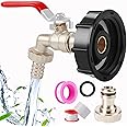 1/2" Leakproof Brass IBC Tote Fittings - Winterizing IBC Tote Adapter IBC 2" Coarse Thread Tote Valve for 275-330 Gallon Water Tank Garden Hose Connector Replace Valve Fitting