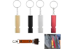 Bear Bell & Emergency Whistle Set – Durable Aluminum Alloy with Steel Bell, PU Leather Lanyard – Loud Sound for Hiking, Campi
