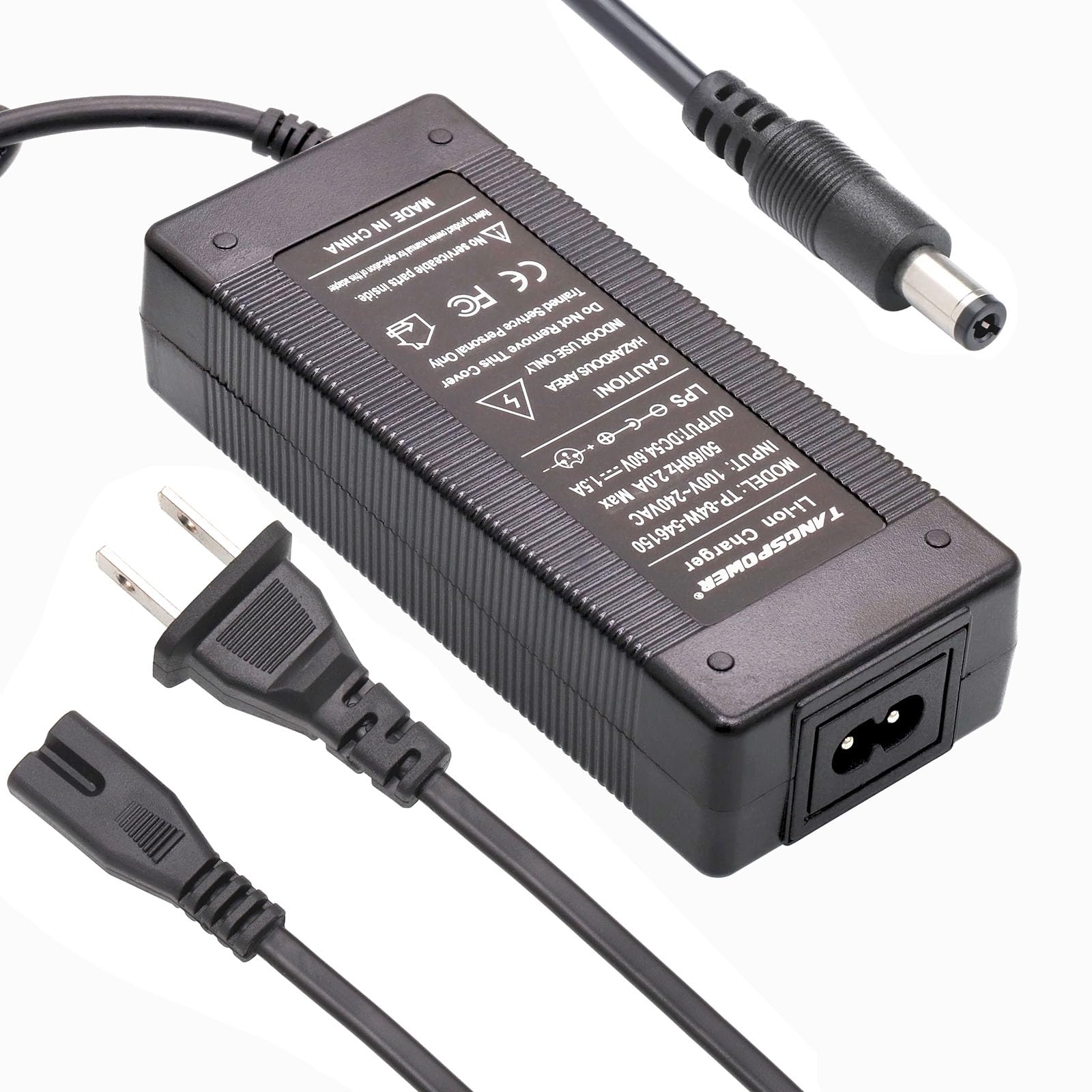 Photo 1 of 48v Battery Charger 54.6V 48Volt Power Supply Adapter Charger for Rad Battery 48 Volt DC 5.5 Round 13S Lithium Replacement Charge