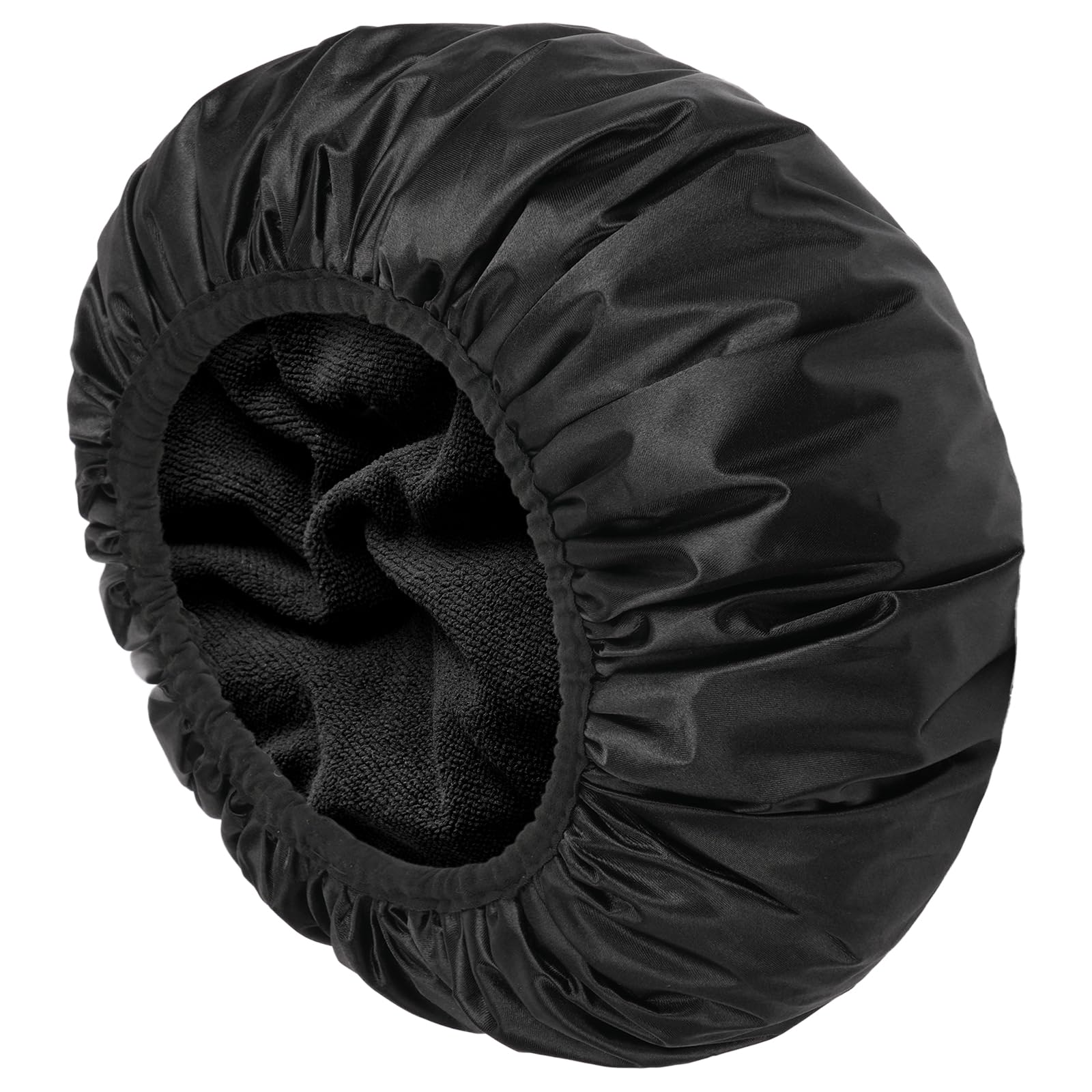 AOGOE Shower Cap, Extra Large Triple Layer Waterproof Bath Cap with Dry Hair Function for Women, Microfiber Terry Cloth Silky Satin, Reusable Long Hair Bath Cap, Kitchen Oil Proof Cap Keeping Hair Dry