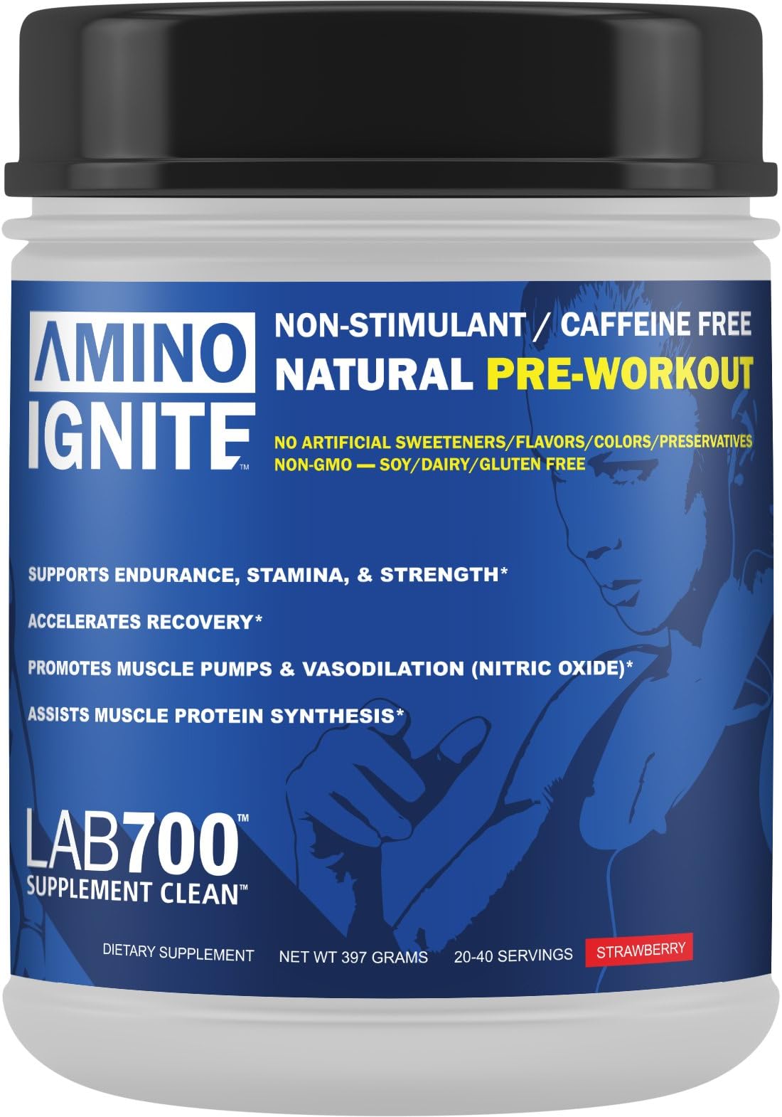 Amino Ignite Natural Pre-Workout: Non-Stimulant (Caffeine Free) Without Artificial Sweeteners, Colors, Dyes or Flavors; Non-GMO, Naturally Sweetened and Flavored