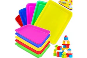 ANYUMOCZ 10 Pack Activity Plastic Crafts Art Tray,Medium Size,Multicolor Kids Organizer Tray Serving for DIY Projects,Beads,Painting,Jewelry