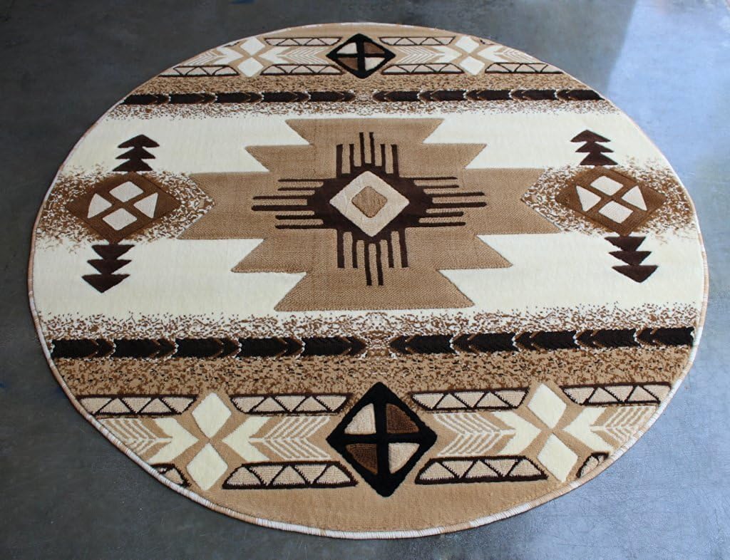 Southwest Native American Area Rug Ivory Design CR598 (5