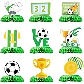 FurniGift 9Pcs Soccer Birthday Party Decorations, Honeycomb Centerpieces for Soccer Theme ,Birthday Party Decorations for Celebrations Party