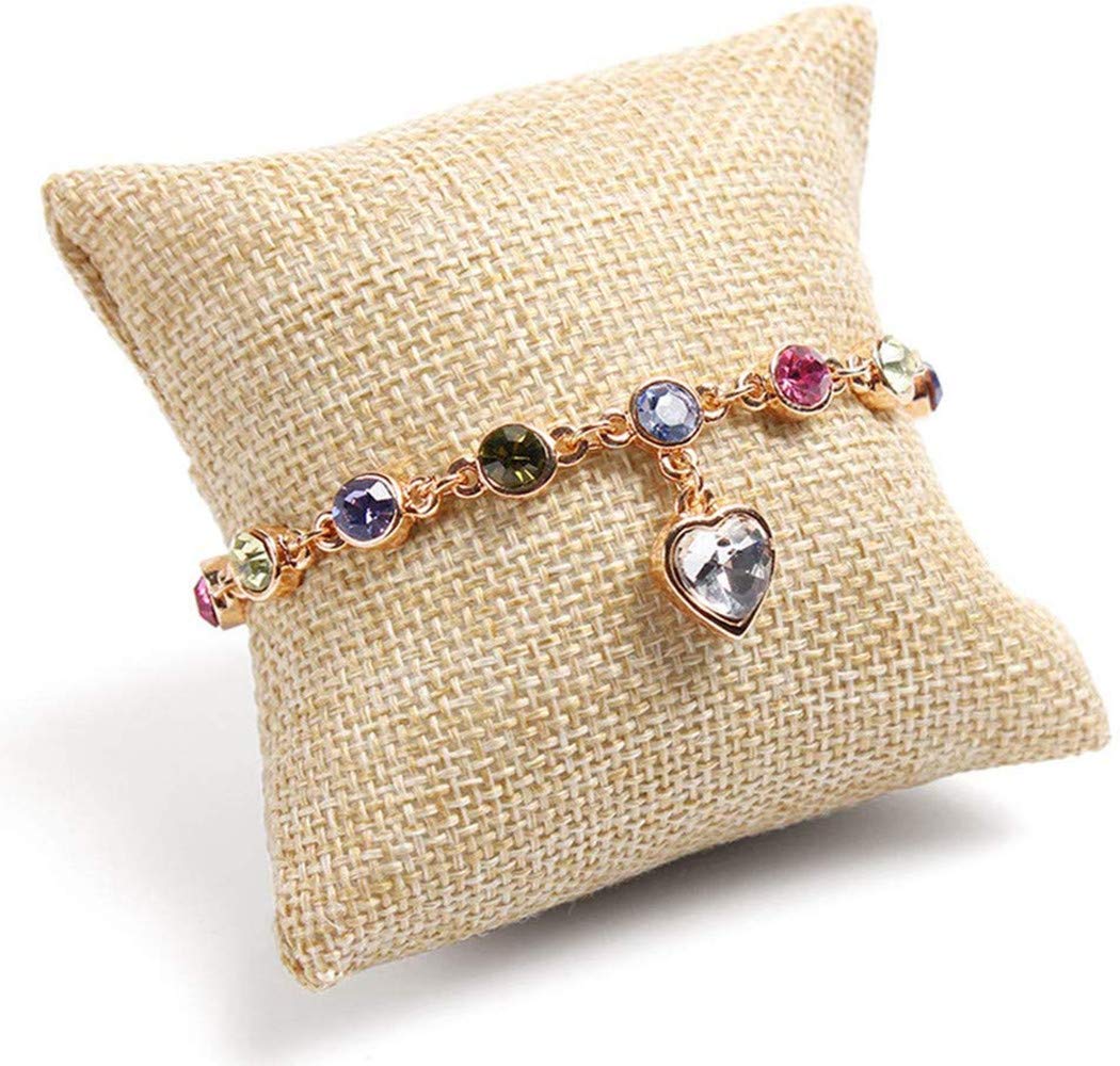 Photo 1 of Colorsheng 10-pieces Small Linen Bracelet Watch Pillow Jewelry Displays