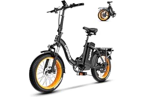 Kebiko 1000W Folding Electric Bike,48V 20AH Removable Battery E Bike,30+MPH,80 Miles Max Range Electric Bike for Adults,20" Fat Tire Foldable ebike,Adult Electric Bicycle for Commute Beach Snow