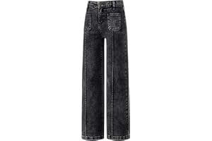blibean Tween Girls Wide Leg Jeans Zimbaplatinum Demin Pants Size 6-15 Years