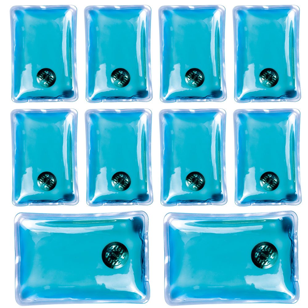 eBuyGB Pack of 10 Gel Reusable Hand Warmer (Blue Rectangle)