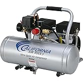 California Air Tools 2010A 1.0 HP Ultra Quiet and Oil-Free Air Compressor, 2 Gallon Aluminum Tank, 60 dBA Noise Level, Silver