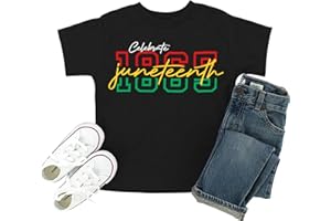ZYLKOR Juneteenth Shirts for Kids: 1865 Graphic Tshirt Toddler Boy Girl Equality Freedom Blouse Tops 2-6Y