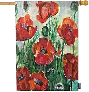 SPEEON - Bandera de jardín con diseño de Flores y Hojas Verdes, 28 x 40