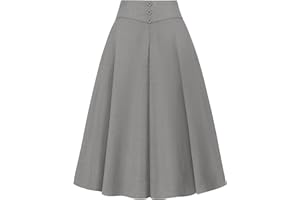 Wedtrend Womens A Line Skirt Midi Skirts for Women 2025 Fall High Waisted Skirt Vintage Work Skirts for Office
