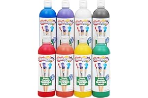 Colorations Paraben-Free Simply Washable Tempera Paint, Rainbow Plus 8 Pack, Matte Finish, Classroom Supplies, Vibrant Colors, Non-Toxic, Washes Off Easily, School, Craft, Art Supply Set, Each 16oz
