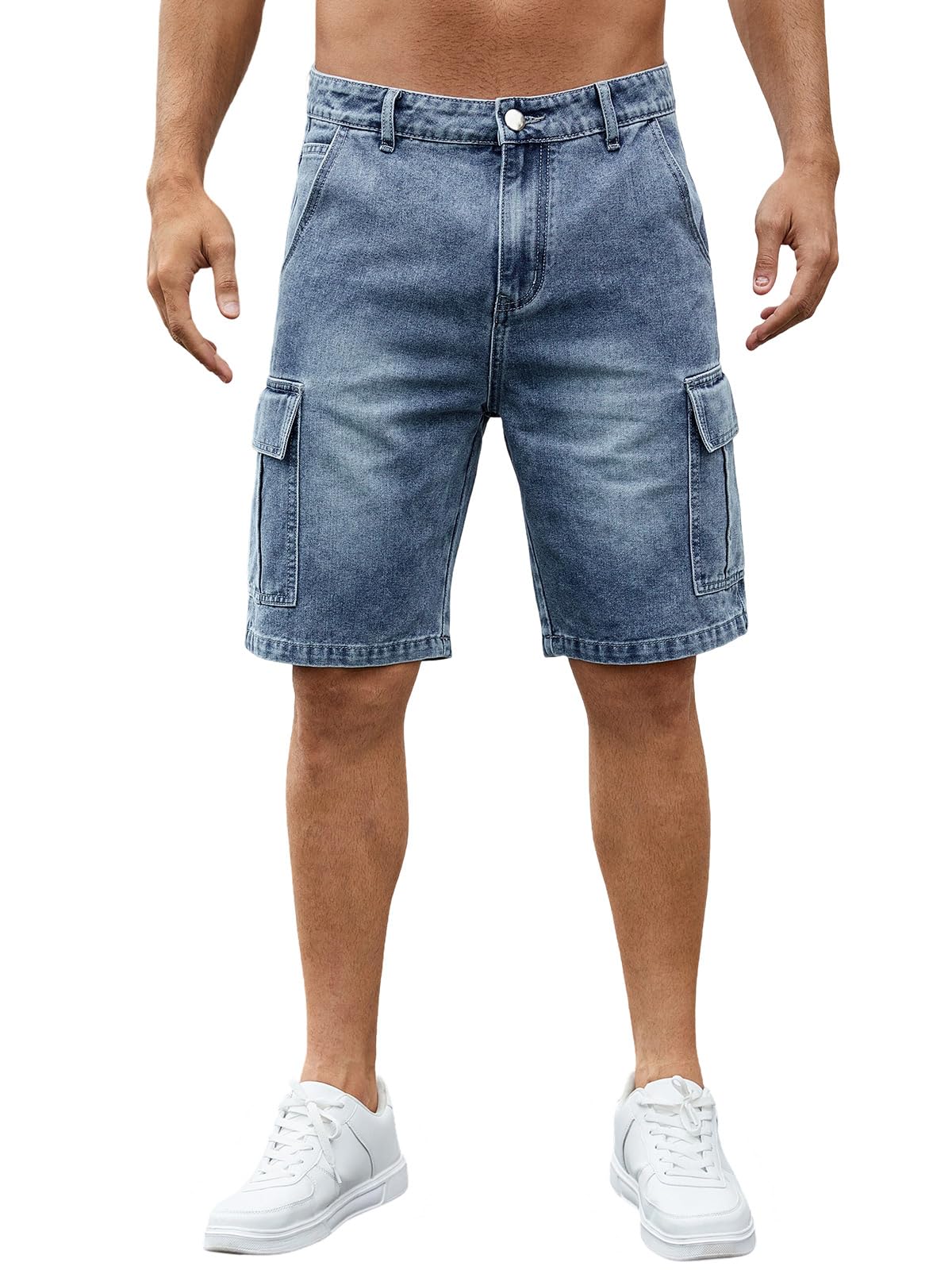 Men's Loose Fit Denim Shorts with Pockets