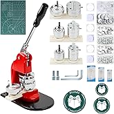 MK.Bear Button Maker Machine Multiple Sizes, 1 inch+1.25 inch+2.25 inch DIY Button Press Machine Kit, Metal Button Press Machine with Cutting Mat and Circle Cutte, Come with 300 Button Parts Supplies