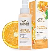 By Nature Vitamin C + Collagen Face Serum - Restore and Energize Tired Skin with Vitamin C, Plumping Collagen, Plus Texture Enhancing Turmeric - Premium Skin Care Serum for Face - 3fl. oz.
