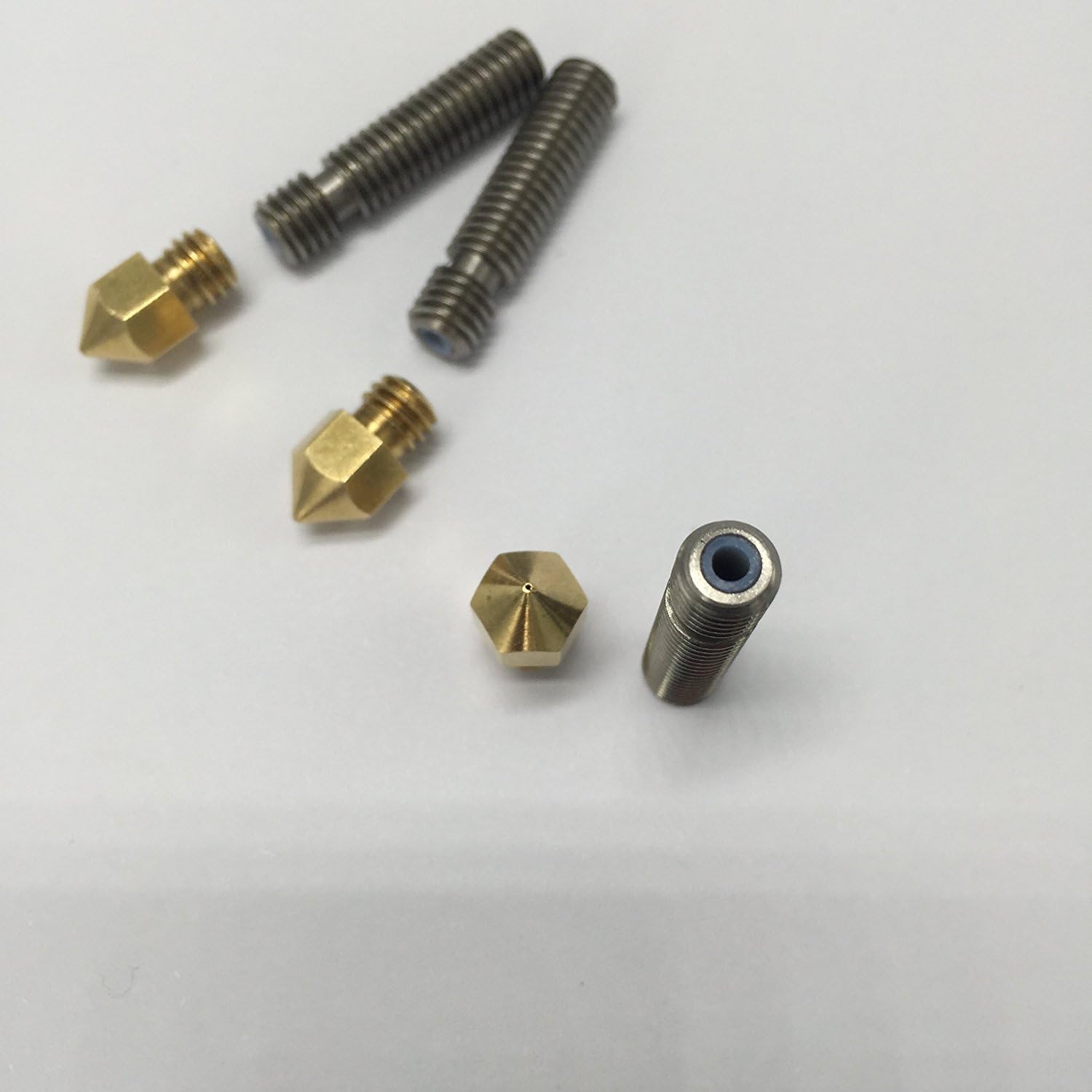 HICTOP 3 Pcs 3D Printer Extruder 0.4mm Brass Nozzle + 3 Pcs Extruder 1.75mm Tube for Reprap Prusa I3