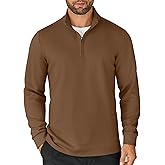 COOFANDY Men's Quarter Zip Up Pullover Lightweight Mock Neck Sweatshirt Casual Long Sleeve Polo Shirt