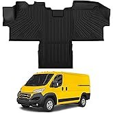 DAZANZAN Floor Mats for Ram Promaster 1500/2500 /3500 2018-2025 All Weather Floor Mats for Ram Promaster Accessories 2025-2018 TPE Front Row Mat Black