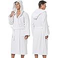 UTJZIB Mens Robe with Hood-Classic Terry Cloth Bathrobe for Men,Soft Knee Length Bathrobes for Spa and House