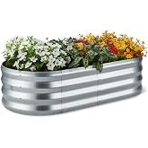 Amazon Basics Raised Garden Bed, Galvanized Steel, 48 x 24 x 12 inches, Silver