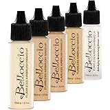 Belloccio Fair Color Shade Foundation Set - Professional Cosmetic Airbrush Makeup in 1/2 oz Bottles