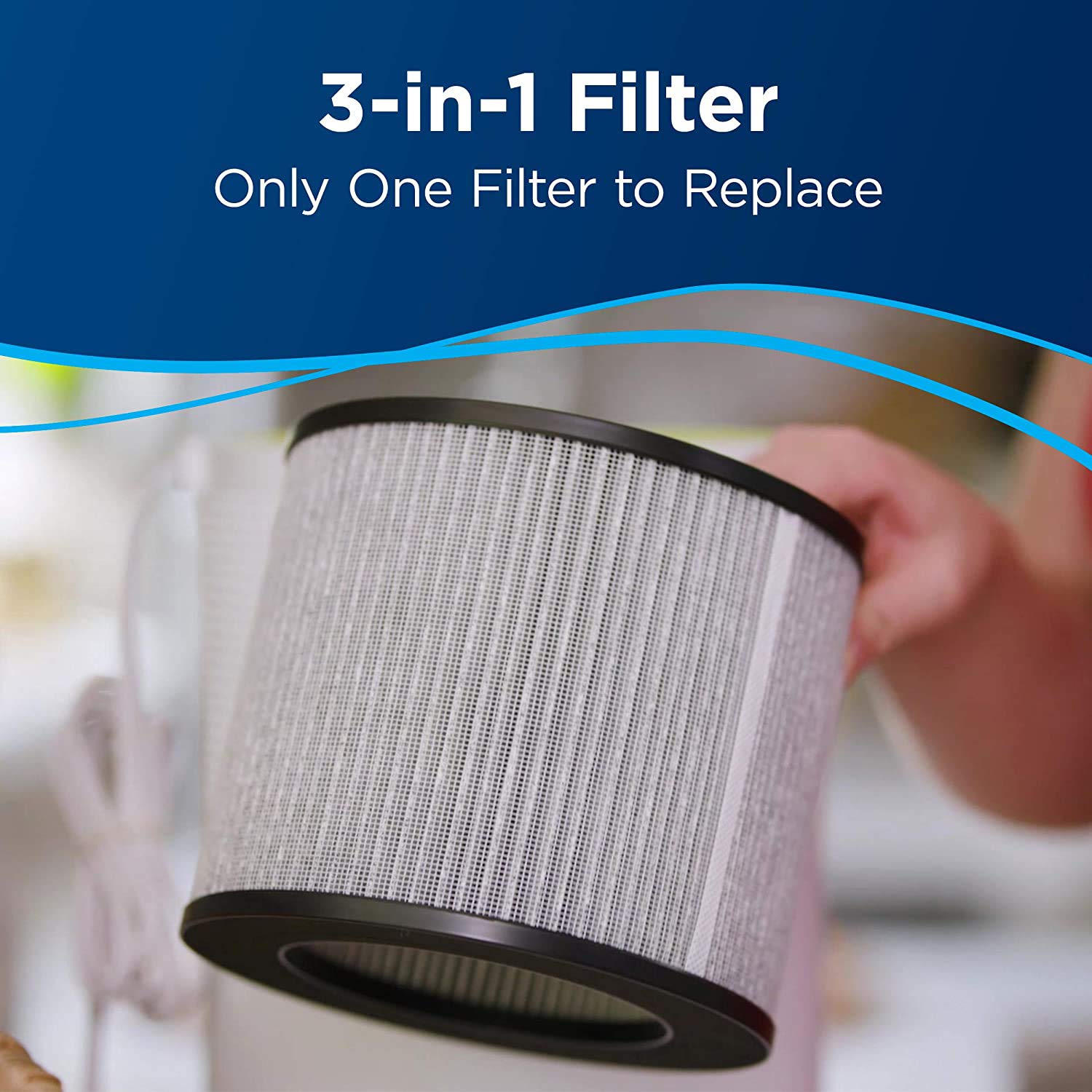 Bissell myair Air Purifier with High Efficiency and Carbon Filter for Small Room and Home, Quiet Air Cleaner for Allergens, Pets, Dust, Dander, Pollen, Smoke, Hair, Odors, Timer, 2780A