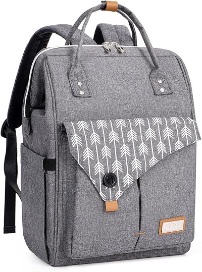 Lekebaby Nappy Changing Bag Backpack with Changing Mat Grey Arrow Print