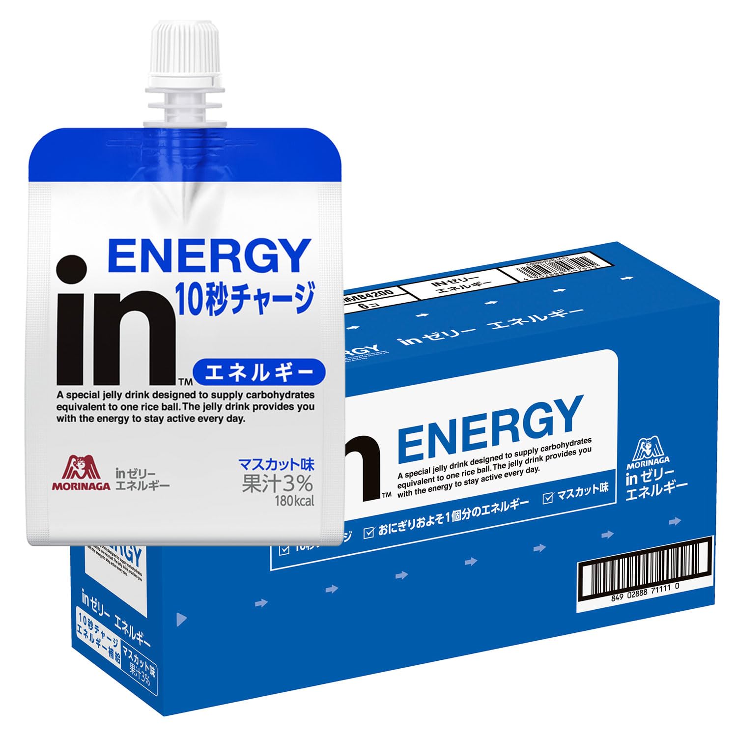 森永製菓 inゼリー エネルギー 180g ×6個 マスカット味 10秒チャージ 防災 非常食 差し入れ 体調管理 受験 朝食 ビタミンC配合 国産商品画像