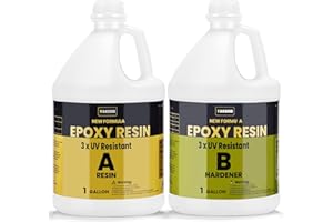 TAKIMO 2 Gallon 3×UV Resistant Resin Kit,No Bubble & Crystal Clear Epoxy Resin for Coating, Casting, Table Top,DIY, Bar Top, River Tables, Resin Art, Wood with High Gloss Finish