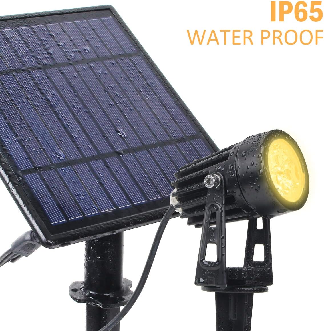 T-SUN Solar Landscape Spotlights, Warm White 3000K Solar Spot Lights with 5W Big Solar Panel - Image 5