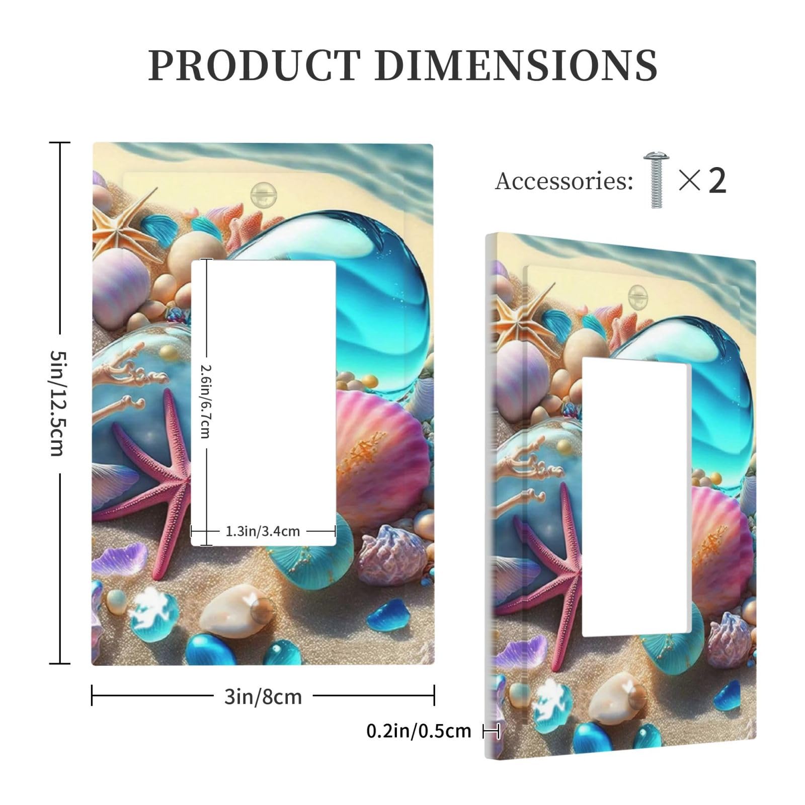 Beach Starfish Seashell Nautical Custom 1 Gang