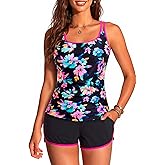 Women Tankini Swimsuit with Shorts - Two Piece Tummy Control Bathing Suit with Pockets 2025 Swimwear