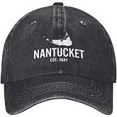 Nantucket Massachusetts Est. 1641 Hat Washed Distressed Baseball Cap
