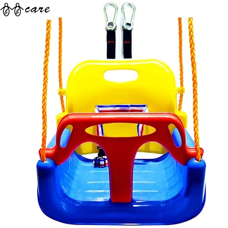 BBCare 3-in1 Kinder und Teenager Schaukel mit Haken und Aufhänger Gürte (Blau_Rot)