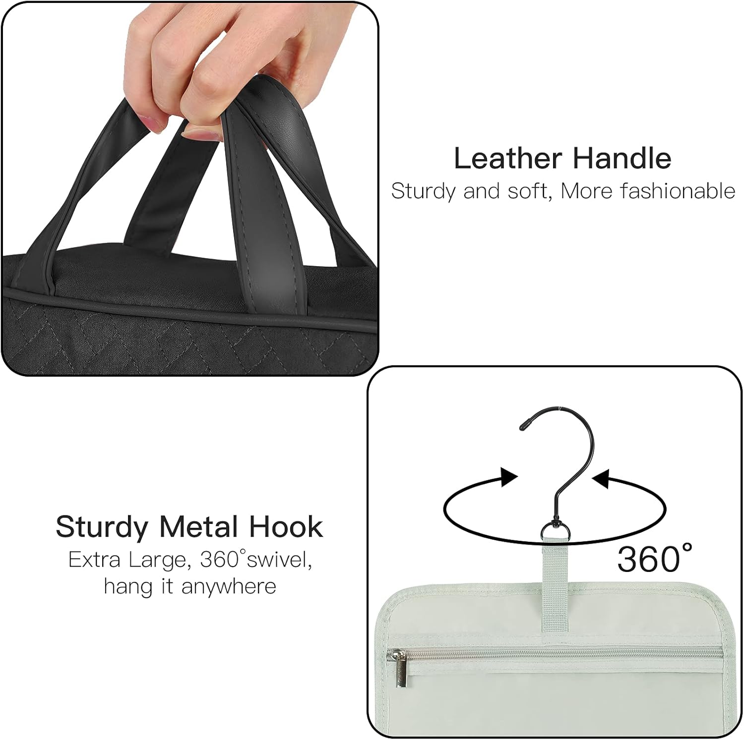 Travel Toiletry Bag for Women, Water-resistant Hanging Makeup Bag, Large Capacity Travel Cosmetic Bag Organizer for Accessories, Full Sized Container, Toiletries: Clothing