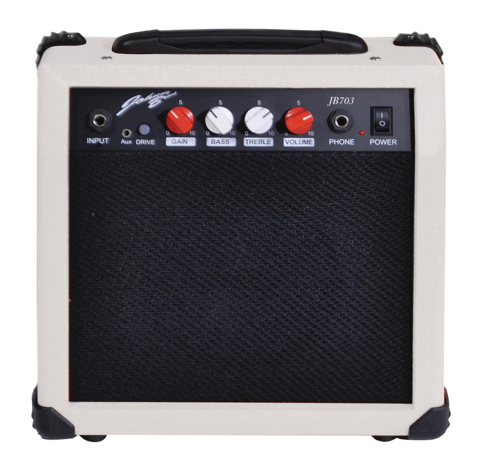 Johnny Brook 20W Portable Guitar Amplifier for Electric and Electro Acoustic Guitars (White)